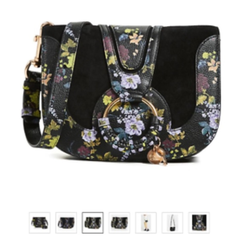 See by Chloe Black Floral Hana Crossbody
